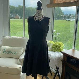 NWT Kate Spade 8 black dress with leopard collar.